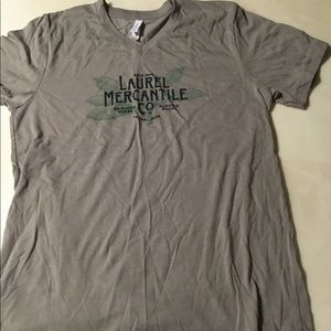 Grey Tee- Laurel Mercantile Co Emblem Laurel Mississippi